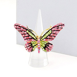 Crystal Pave Butterfly Stretch Ring