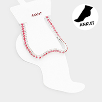 3Rows Rhinestone Evening Anklet