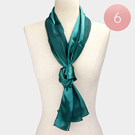 6PCS - Satin Striped Print Scarves