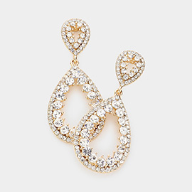 Crystal Pave Teardrop Evening Earrings