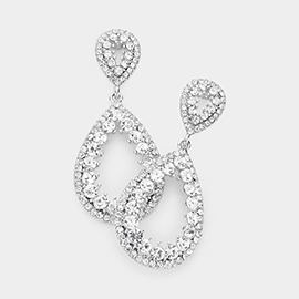 Crystal Pave Teardrop Evening Earrings