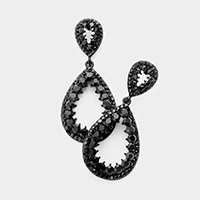 Crystal Pave Teardrop Evening Earrings
