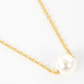 Gold Dipped Pearl Pendant Necklace