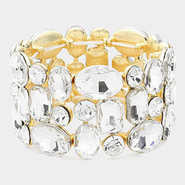 Glass Crystal Stretch Evening Bracelet