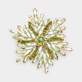 Marquise Stone Cluster Flower Pin Brooch