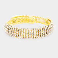 Crystal Rhinestone Pave Adjustable Evening Bracelet