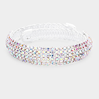 Crystal Rhinestone Pave Adjustable Evening Bracelet