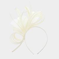 Flower Feather Mesh Fascinator / Headband
