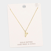 Gold Dipped Monogram Metal Pendant Necklace
