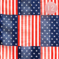 12PCS - American Flag Print Scarf
