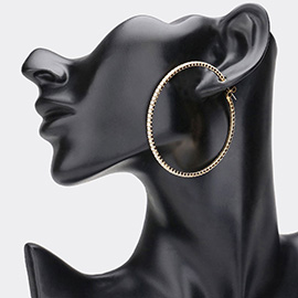 Rhinestone Embellished Hoop Earrings