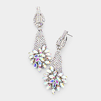 Marquise Stone Cluster Accented Evening Earrings