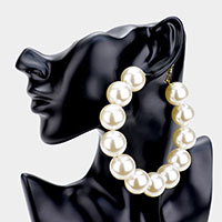 Oversized Pearl Hoop Earrings