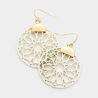 Neoprene Fabric Filigree Dangle Earrings