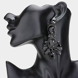 Crystal Rhinestone Pave Drop Evening Earrings