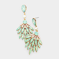 Marquise Stone Cluster Evening Earrings
