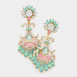 Glass Crystal Flame Statement Evening Earrings