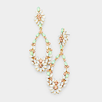 Floral Marquise Stone Cluster Evening Earrings