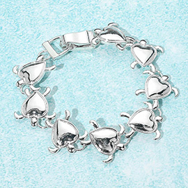 Metal Heart Turtle Link Magnetic Bracelet