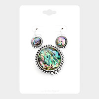 Abalone Bubble Metal Magnetic Pendant Set