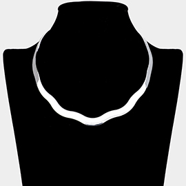 Wave Metal Open Choker Necklace