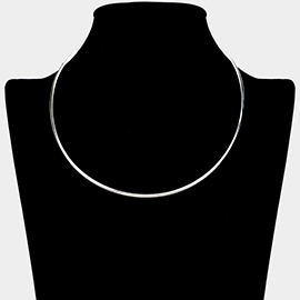 Plan Metal Choker Necklace