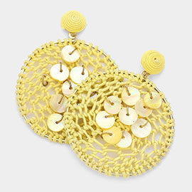 Shell Cluster Round Net Dangle Earrings