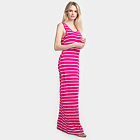 Striped Pattern Bodycon Long Dress