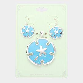 Enamel Metal Embossed Starfish Pendant Pendant Set