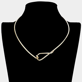 Plain Metal Hook Choker Necklace