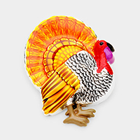 Embossed Turkey Metal Brooch / Pendant