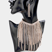 Rhinestone Fringe Choker Necklace