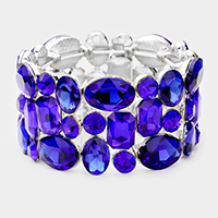 Glass Crystal Stretch Evening Bracelet