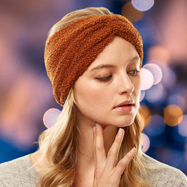 Solid Sherpa Fleece Earmuff Headband