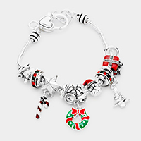 Enamel Christmas Christmas Charm Bracelet
