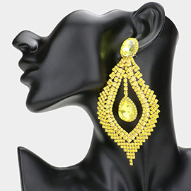 Glass Crystal Rhinestone Drop Evening Earrings