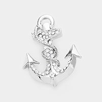 Rhinestone Anchor Pin Brooch