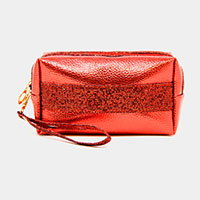 Metallic Color Glitter Pouch Bag