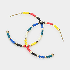 Colorful Bead Hoop Earrings
