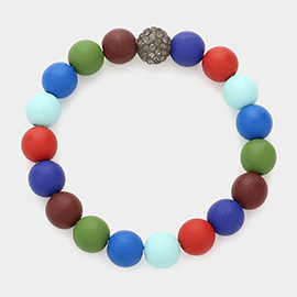 Colorful Shamballa Ball Rhinestone Stretch Bracelet