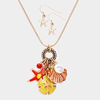 Starfish Sealife Pearl Pendant Necklace 
