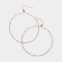 Open Circle Metal Drop Earrings 