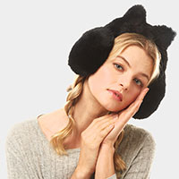 Foldable Solid Color Cat Ear Faux Fur Earmuff