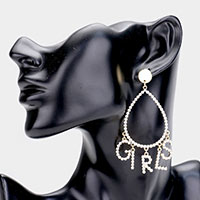 
Girls Rhinestone Teardrop Dangle Earrings