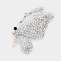 Colorful Rhinestone Pave Butterfly Pin Brooch 