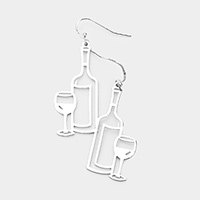 Wine Glass Shaped Metal Earrings 