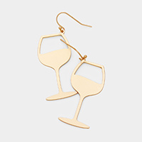 Wine Glass Shaped Metal Earrings 