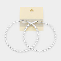 14K White Gold Filled Brass Metal Hoop Earrings