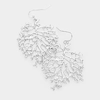 Rhinestone Metal Leaf Earrings 
