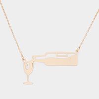 Wine Metal Pendant Necklace 